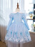 爱莎公主裙女童连衣裙春款冰雪奇缘儿童裙子艾莎披风裙 蓝裙+披纱+皇冠魔法棒 120cm