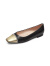 莱尔斯丹春季新款商场同款小香风拼接水钻平跟女单鞋4T01214 黑色+浅金色 BKK 38