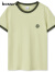 堡狮龙bossini女款夏季新品简约基础款美式休闲宽松印花短袖T恤 4358浅绿色 2XL