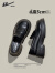 回力厚底乐福鞋女春季2024新款鞋子高级感复古时尚英伦黑色小皮鞋女 黑色 38