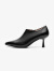 莱尔斯丹秋冬新款时尚优雅纯色尖头拉链细跟裸靴女靴3T61302 黑色 BKK 37