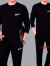 潮西登2件套套装男新春秋款两件套大码休闲男士运动服套装中年长袖上衣 长袖+长裤黑色DG套装 XL