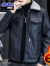 Rindu2020新款加绒加厚皮衣男士外套韩版休闲黑色青年时尚帅气夹克上衣 12款黑色加绒 3XL