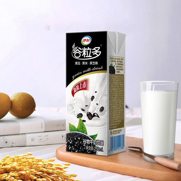 伊利 谷粒多黑谷牛奶饮品250ml*12盒/箱(礼盒装)(黑豆