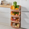 百露厨房置物架加厚蔬菜收纳架落地水果收纳筐厨房用品用具 绿色4层带分隔板