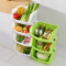 百露厨房置物架加厚蔬菜收纳架落地水果收纳筐厨房用品用具 绿色4层带分隔板