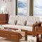 实木沙发组合布艺沙发现代简约新中式沙发1+1+3+茶几+方几/胡桃色#805