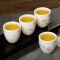 金镶玉 茶杯 凝脂白玉四君子杯(手绘）中国白茶具品茗杯品茶杯主人杯