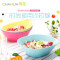 茶花（CHAHUA） 水果盘果盆客厅创意沙拉水果盆塑料洗水果盆时尚沙拉碗水果 方形(黄色)