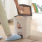 顺美 垃圾桶10L方形塑料垃圾筒手按脚踏两用式厨卫垃圾篓家用卫生桶 SM-4802