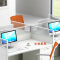 屏风办公桌职员桌员工桌员工位工作位电脑桌卡座王字型4人位含椅子