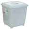 茶花 米桶储米箱面粉桶40斤防潮防虫带轮米桶 2302颜色随机
