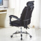泉枫 人体工学电脑椅子 可躺家用转椅 办公椅 老板椅 Q134-03-全黑带搁脚