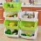 百露塑料蔬菜水果厨房置物架收纳筐落地多层储物用品用具放菜篮架子收纳架 大号绿色五层