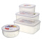 百露 保鲜盒透明塑料盒子长方形密封盒冰箱水果食品收纳盒冷藏储物盒大 长方形2L