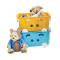 茶花儿童玩具收纳箱塑料收纳篮宝宝装玩具整理箱卡通收纳框2个装 卡通蓝
