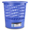 探戈(TANGO)垃圾桶塑料实色办公纸篓/垃圾篓办公厨房卫生间客厅 255mm直径 蓝色