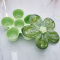 希尔（SHALL）果盒 密胺干果盒欧式糖果盒创意花瓣形带盖6格 绿色9704