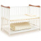 贝乐堡 牛津经典 实木婴儿床欧式多功能宝宝床 婴儿床实木可加长婴儿床 摇床 白色+橡木色 110*60