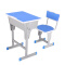 中小学生培训辅导可升降单人课桌含椅子组合款蓝色带靠背1.2mm