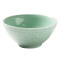 苏氏陶瓷（SUSHI CERAMICS）龙泉釉青瓷面碗7英寸浮雕花开富贵陶瓷汤碗高脚饭碗（味千款-高温瓷-健康釉）