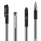 得力(deli)0.5mm半针管黑色中性笔水笔签字笔套装(附赠10支笔芯)10支/卡33106