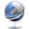 得力(deli)金属底座世界地球仪 直径25cm 商务礼品居家摆设 带放大镜 蓝2162