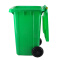 兰诗 户外大号垃圾桶 物业小区酒店分类垃圾桶 塑料带盖垃圾箱室外环卫商场带轮垃圾桶 绿色100L