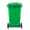 兰诗 户外大号垃圾桶 物业小区酒店分类垃圾桶 塑料带盖垃圾箱室外环卫商场带轮垃圾桶 绿色100L
