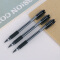 得力(deli)0.5mm半针管黑色中性笔水笔签字笔套装(附赠10支笔芯)10支/卡33106