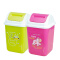 茶花（CHAHUA） 茶花垃圾桶家用大号车载摇盖卫生桶纸篓垃圾筒 绿色(中号)1个