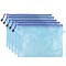 【5个装】财霸（CAIBA）A4网格拉链袋 透明塑料文件袋试卷袋资料袋档案袋办公用品 蓝色Q510A