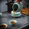 苏氏陶瓷（SUSHI CERAMICS）茶具套装乌金石实木茶盘配整套汝瓷功夫茶具加自动上水电茶炉泡茶壶大套组1