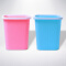 丽尔家 【2个装】多彩盖式垃圾桶办公生活用塑料垃圾筒长方形中号纸篓 粉色2个装 大号压圈