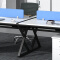 办公屏风职员桌简约现代电脑桌工作卡位钢架4人含椅子（黑白组合）