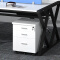 办公屏风职员桌简约现代电脑桌工作卡位钢架4人含椅子（黑白组合）