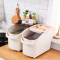 百露 装米桶18L家用米缸米盒子储米箱密封面粉收纳盒防虫桶 卡其色