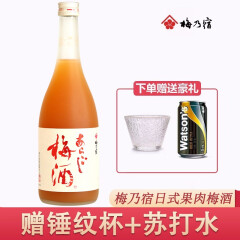 日本原装进口洋酒 梅乃宿 果肉梅酒甜酒水果酒720mL