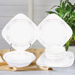 康宁（VISIONS）餐具碗碟套装美国进口金粉世家7件组高档耐热玻璃家用