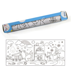 N次贴（STICKN）可再贴儿童涂鸦画纸绘画启蒙涂色画背胶魔法卷轴31.5*70cm 5张/卷-水的旅程36545