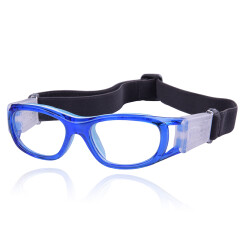 VOLOCOVER 专业少年儿童篮球足球运动眼镜可配近视简约镜框防撞运动护目镜 蓝色框平光片 配1.61树脂近视片