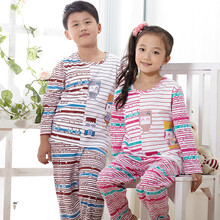 春夏秋新款儿童<em>睡衣</em> 男童<em>女童长袖长裤纯棉</em>家