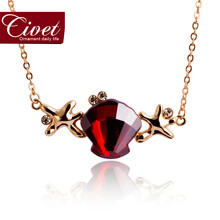 Civet独家设计正品<em>韩国</em>水晶<em>项链</em>吊坠<em>女短款</em>送