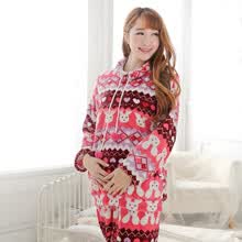 2014珊瑚绒法兰绒月子服 秋<em>冬季</em>孕<em>产妇</em>哺乳睡