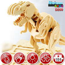 若态( Robotime) 电动史前恐龙 木质拼装模型玩