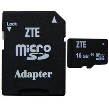 中兴 16G TF MicroSDHC Class4 存储卡 (含SD