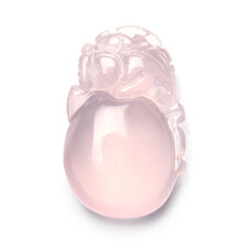 妙遇 天然完美珍藏马达加斯加星光粉晶貔貅吊