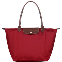 LONGCHAMP 珑骧 女款Le Pliage系列红色尼龙长柄手提包 1899 089 545