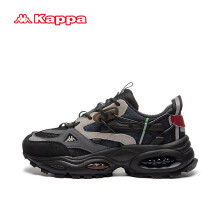 卡帕（Kappa）解构老爹鞋男女同款春季轻便软底运动鞋 黑色 37 