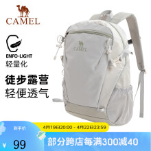 骆驼（CAMEL）双肩包大容量背包男旅行包轻量书包女大学生初中户外徒步登山包 【浅水绿-18L】透气背负,5110A 大容量，轻量透气